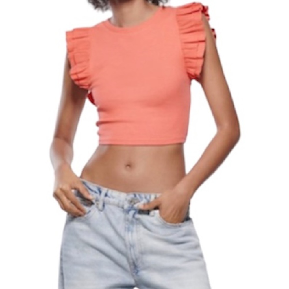 [ZARA] Ruffled Sleeveless Top